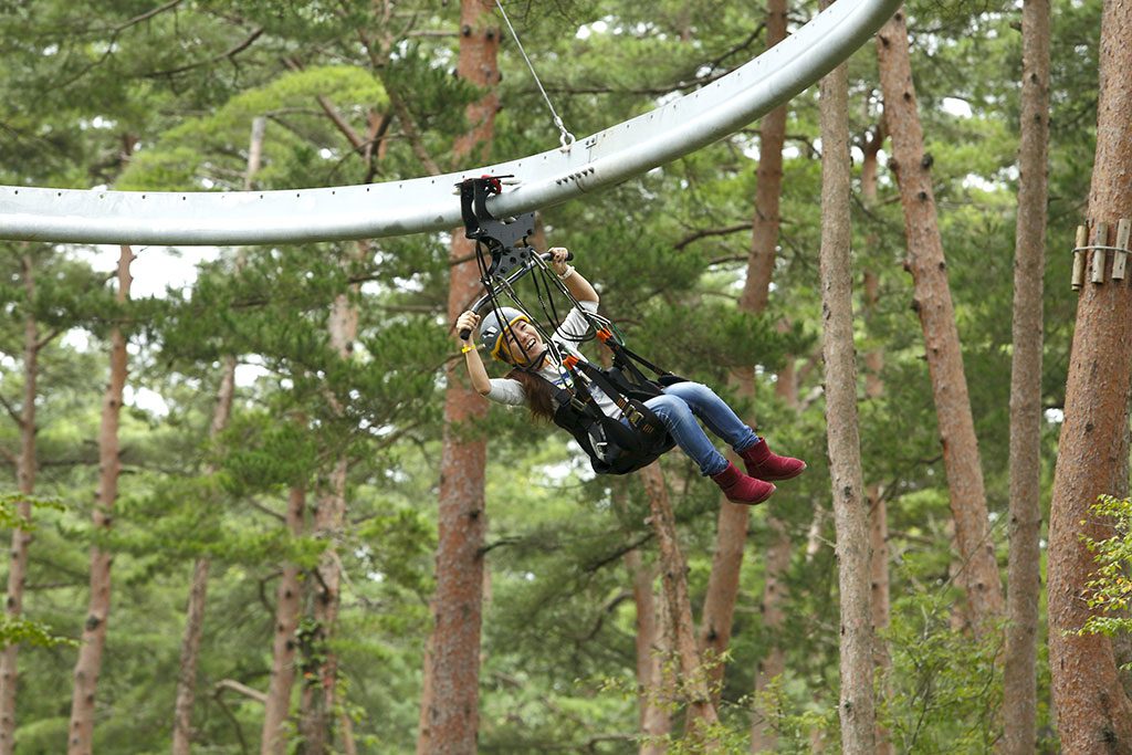 ロールグライダーで疾走／富士すばるランド（山梨県富士河口湖町）