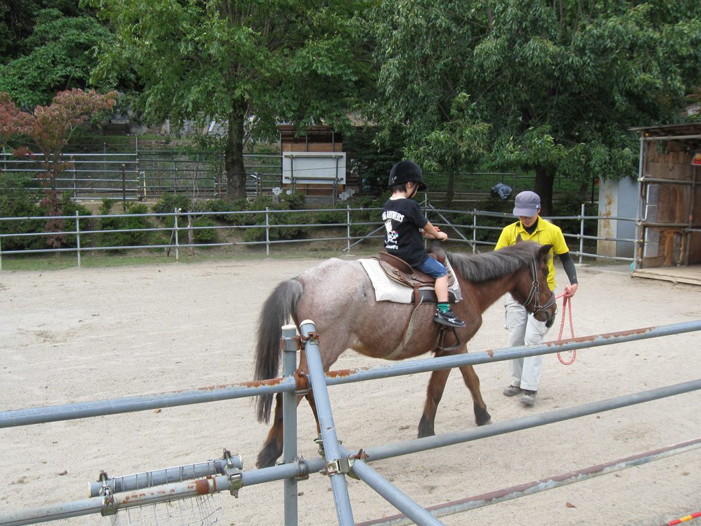 ポニーの乗馬体験の様子/須坂市動物園(長野県/須坂市)