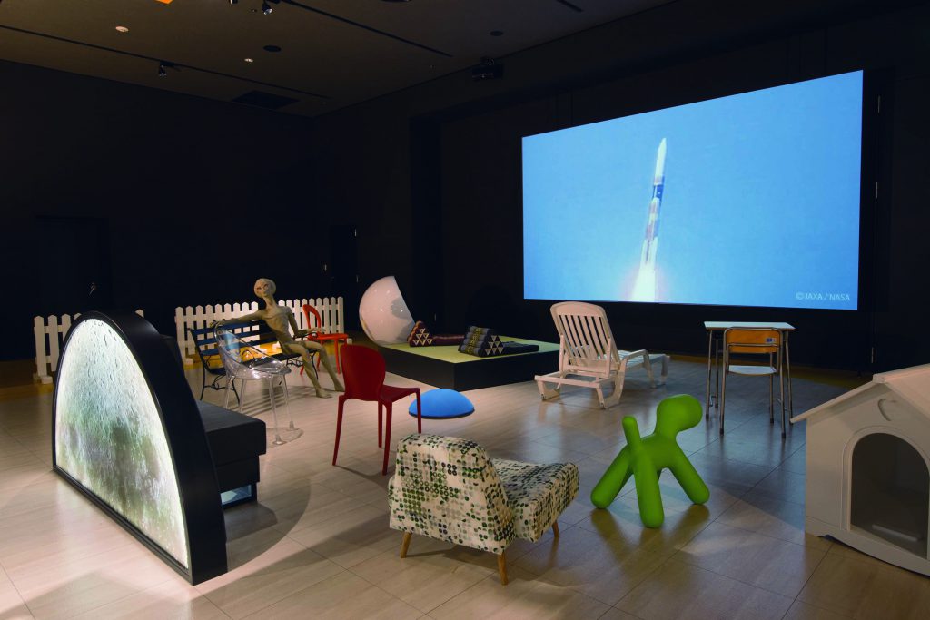 映像を眺めながらくつろげる「眺めルーム」／宇宙ミュージアムTeNQ(テンキュー)（東京都／文京区）