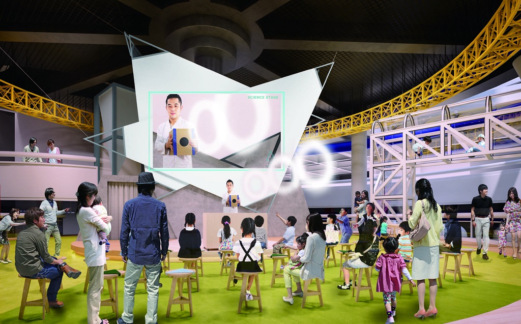 中2階「みらいーらステージ」のサイエンスショーの様子／浜松科学館「みらいーら」（静岡県／浜松市）