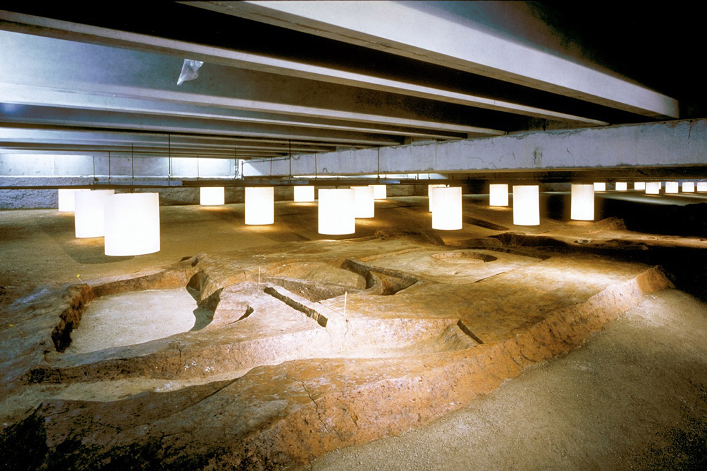 難波長柄豊碕宮の発掘調査で見つかった遺構の一部/大阪歴史博物館(大阪府/大阪市)