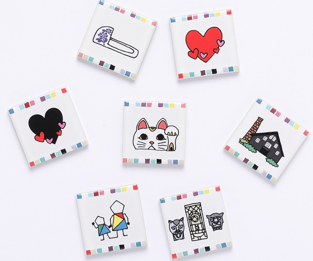 ミュージアムショップのオリジナルのイラストタイル／INAX ライブミュージアム（愛知県／常滑市）