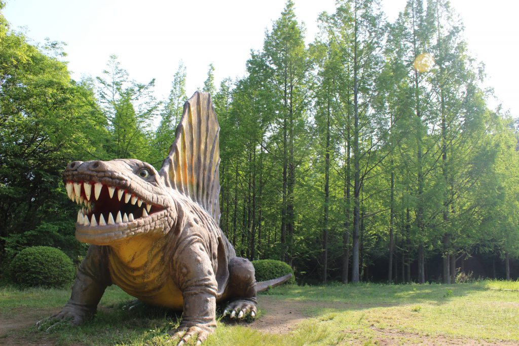ディメトロドンの復元模型／太古の森（香川県／三木町）