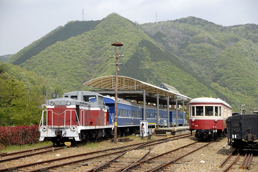 動態保存の輸送用貨車など/柵原ふれあい鉱山公園(岡山県/久米郡美咲町)