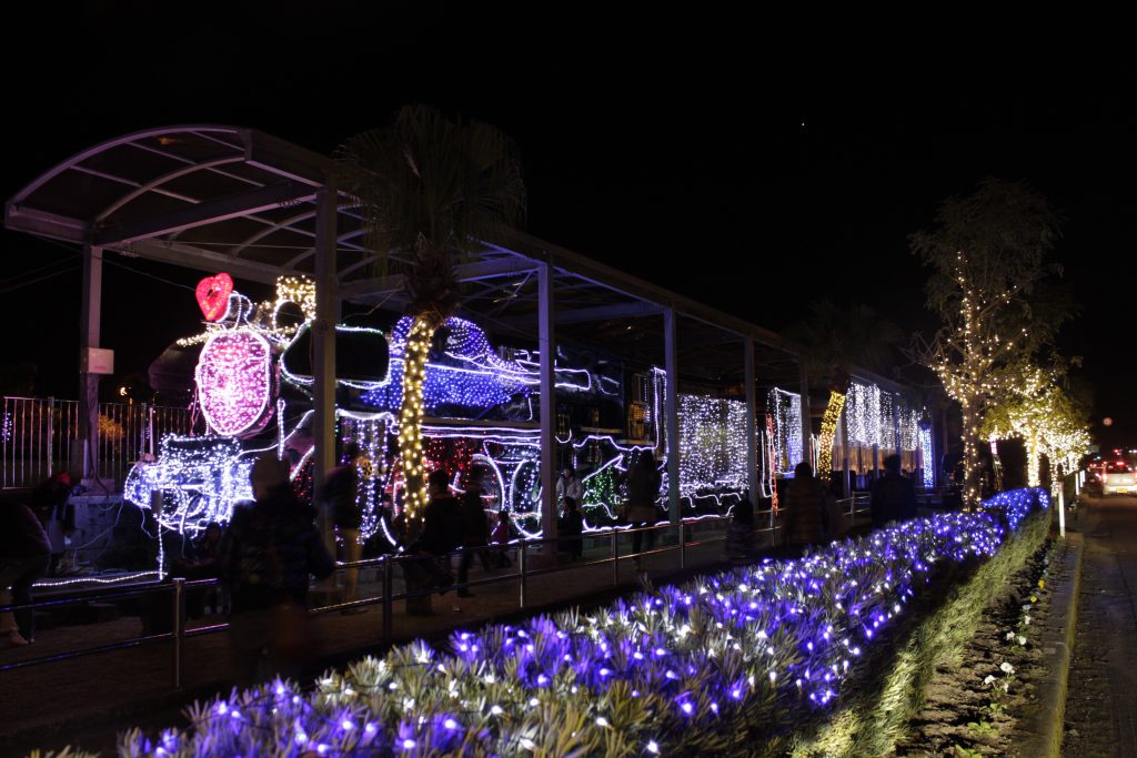 冬のイルミネーション/志布志駅 鉄道記念公園(鹿児島県/志布志市)
