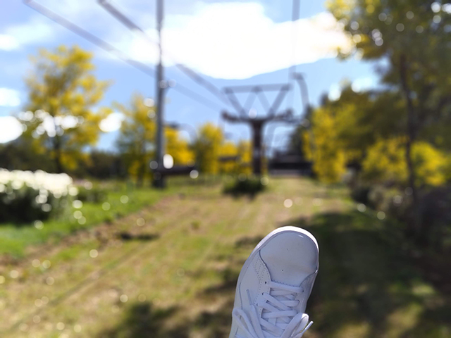 リフト初体験で足をブラブラ/池の平ホテル(長野県/立科町)