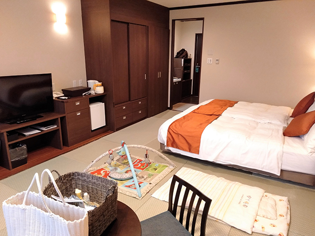ベビー布団などが揃う赤ちゃんプランの客室/池の平ホテル(長野県/立科町)