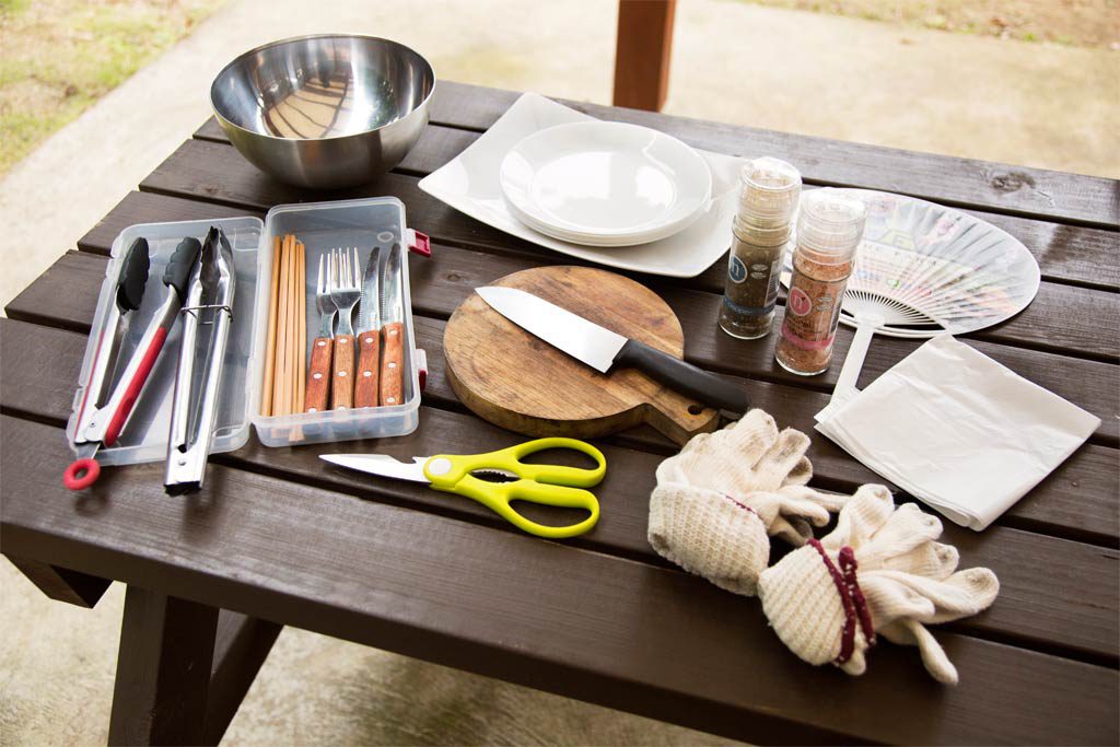 手ぶらでBBQプランで準備してもらえる道具一式/農園リゾート ザファーム(千葉県/香取市)