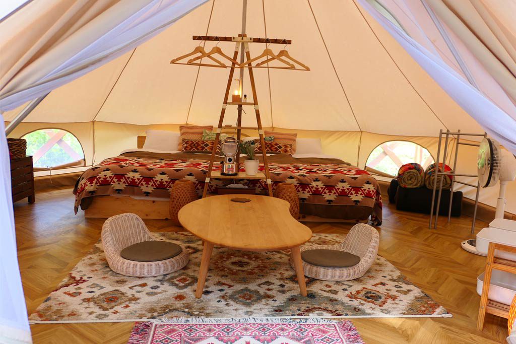 グランピングテントの室内/農園リゾート ザファーム(千葉県/香取市)