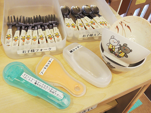 子ども用の食器が揃っている/親子カフェ Nautilus(静岡県/沼津市)
