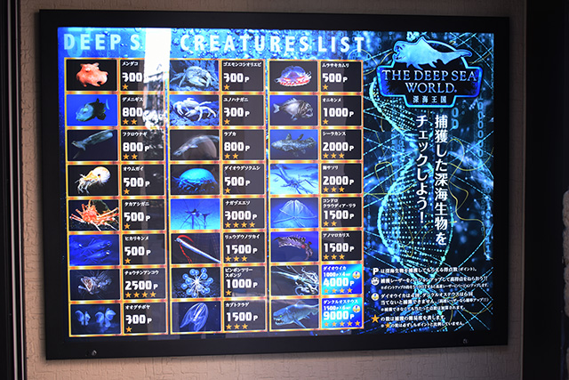捕獲対象の深海生物リスト/THE DEEP SEA WORLD ~深海王国~(静岡県/沼津市)