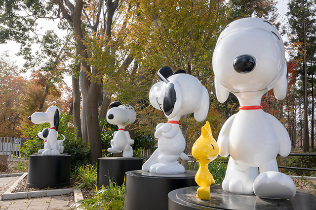 スヌーピー×5とウッドストック/南町田グランベリーパーク(東京都/町田市)