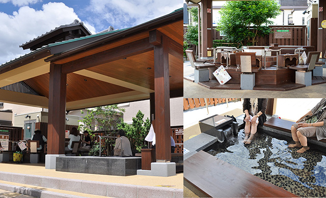 嬉野温泉 湯宿広場の足湯の様子（佐賀県/嬉野市）