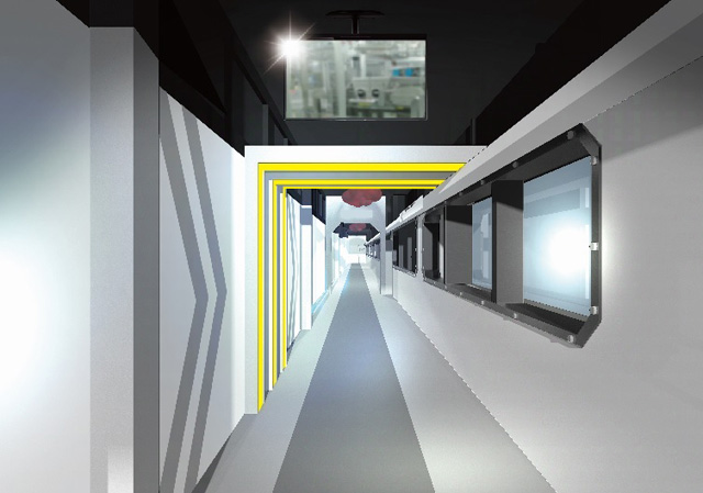 宇宙船のような製造ラインゾーン/明治なるほどファクトリー坂戸