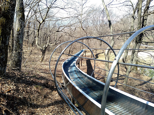 子供冒険広場のローラー滑り台/アルプス公園（長野県/松本市）