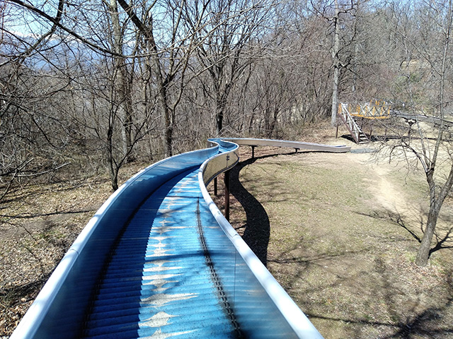 子供冒険広場のローラー滑り台/アルプス公園（長野県/松本市）