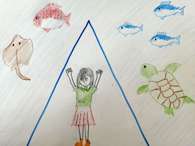 ここたろうさんの作品「また見たい大水槽」(11歳)