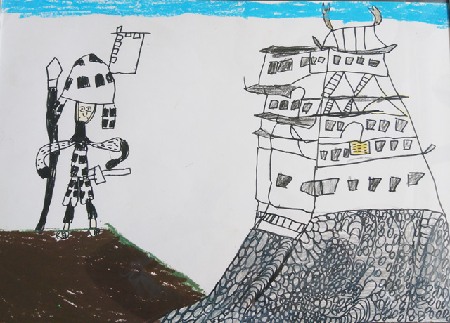 おーてぃんさんの作品「『姫路城』に行きたい!」(8歳)