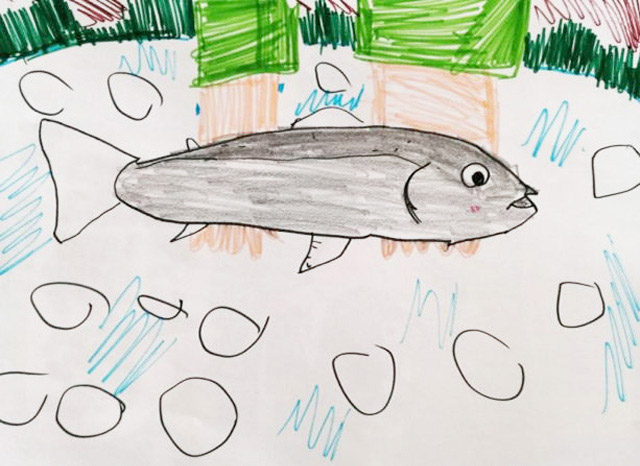 えりぴょんさんの作品「また行きたい『いわなの郷』」(10歳)