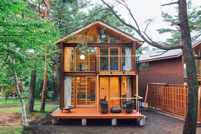 さまざまなコテージが並んでいる/PICA山中湖(山梨県/山中湖村)