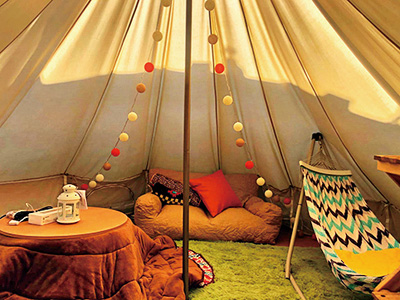 屋上グランピング＆BBQの冬のこたつキャンプ／おふろカフェ ビバーク（埼玉県／熊谷市）