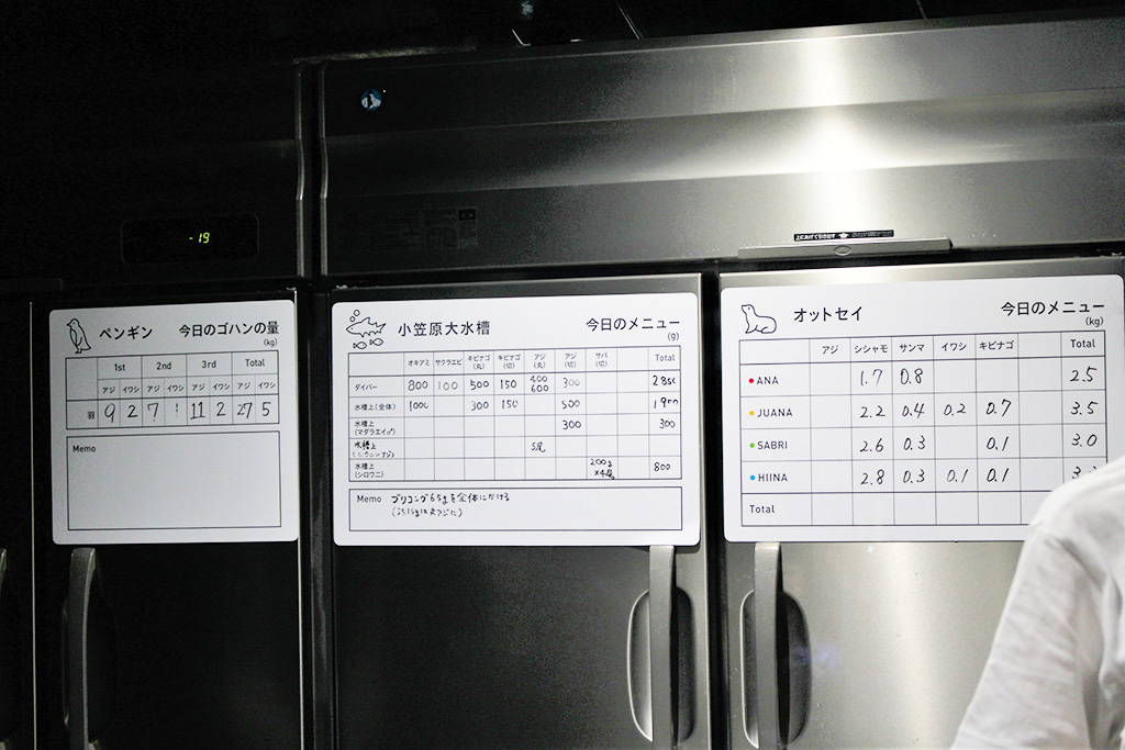 メニューが書かれているホワイトボード/すみだ水族館(東京都/墨田区)