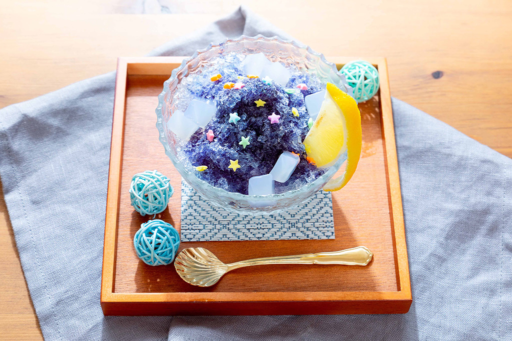 バタフライピーかき氷