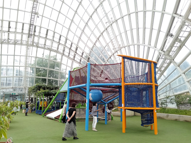 もともとは温室の屋内アスレチック「わんぱくドーム」内観/山梨県笛吹川 フルーツ公園
