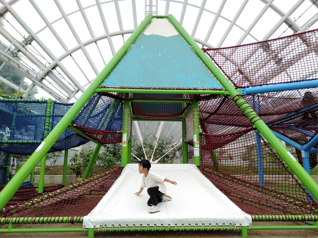 「わんぱくドーム」のアスレチック/山梨県笛吹川 フルーツ公園