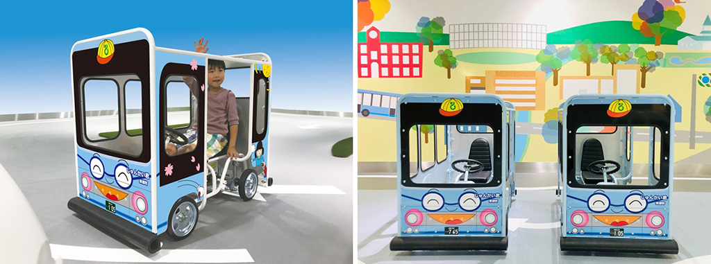 「じゅんかい君」のミニチュアサイズのペダルカー/あそびパークPLUS ららぽーと愛知東郷店(愛知県/東郷町)