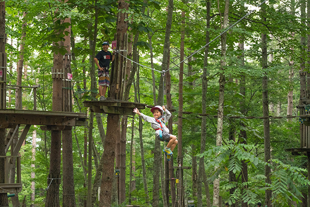 約20mのジップスライド/フォレストアドベンチャー・箱根(神奈川県/箱根町)