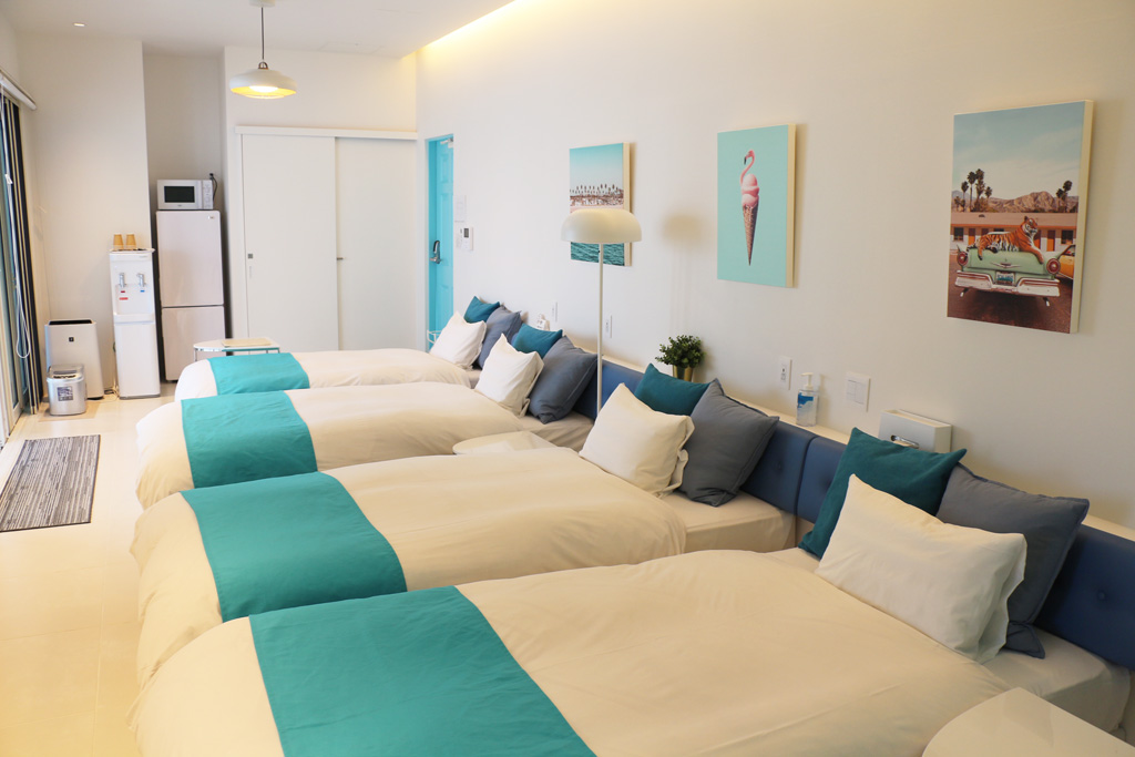 ずらりと並ぶベッド/泉南りんくう公園（大阪府/泉南市）