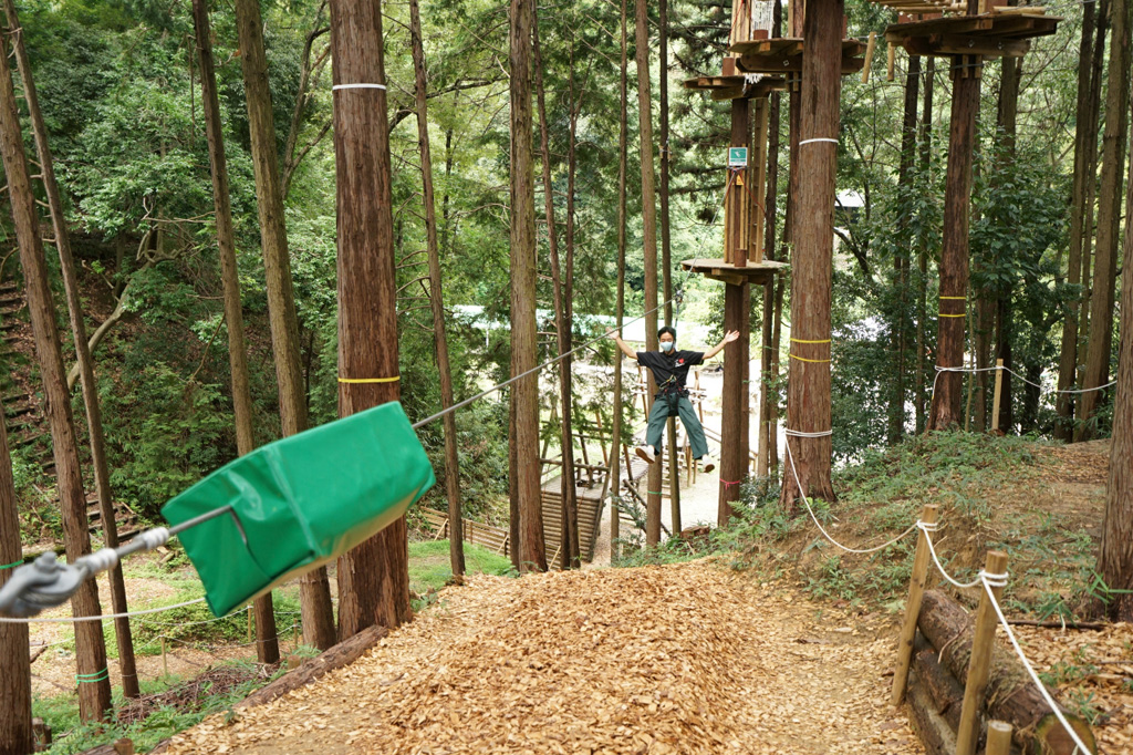 最後のジップライン/冒険の森inおうじ(奈良県王寺町)