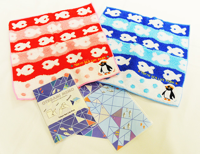 おりがみメモ マグロとハンドタオル シーライフ/東京都葛西臨海水族園(江戸川区)