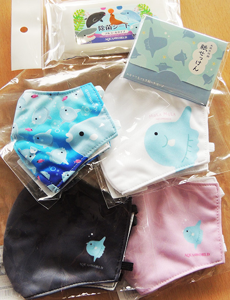 マンボウデザインのグッズ各種/アクアワールド茨城県大洗水族館（大洗町）