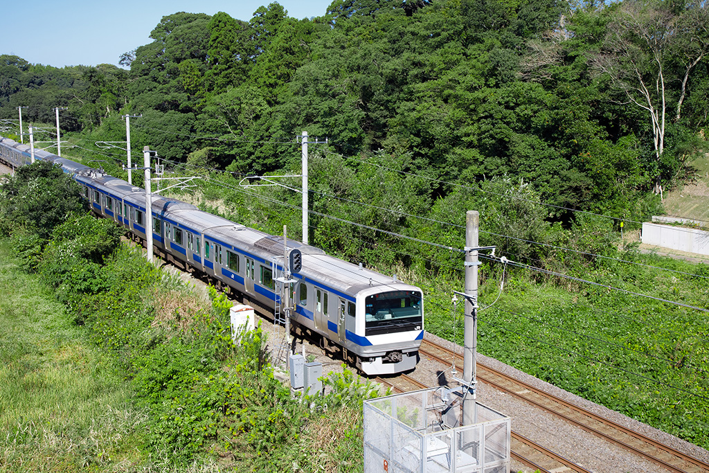 竜ケ崎大橋から見える常磐線（茨城県/龍ヶ崎市）