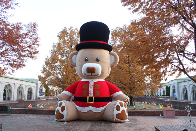 神戸イルミナージュ:巨大なクマの撮影スポット/道の駅 神戸フルーツ・フラワーパーク大沢(兵庫県)