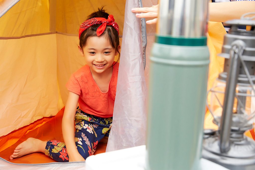 防災キャンプ、テント内イメージ