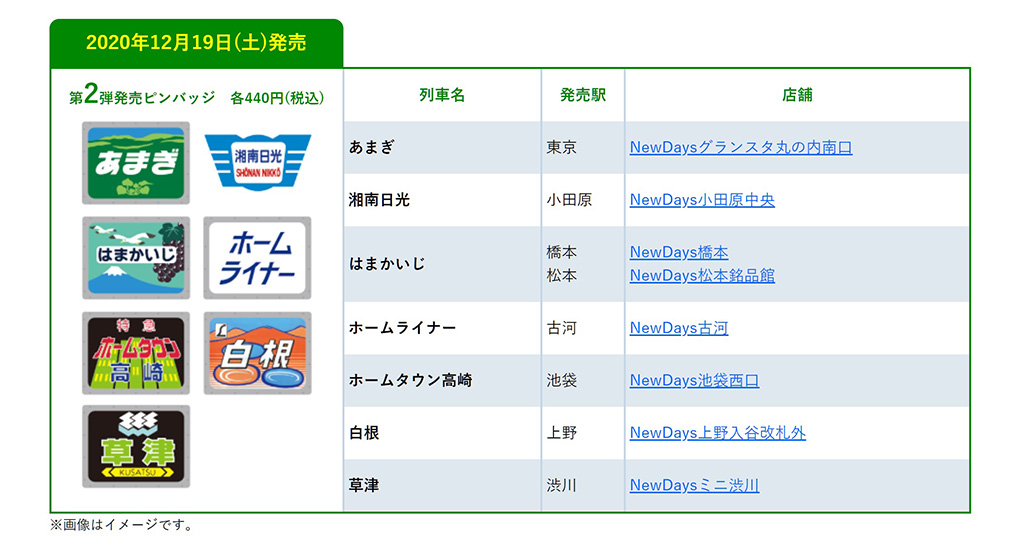 185系ヘッドマークピンバッジ第2弾/JR東日本185系メモリアル