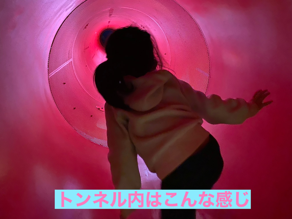 アスレチックのトンネル内の様子／富山県こどもみらい館（射水市）