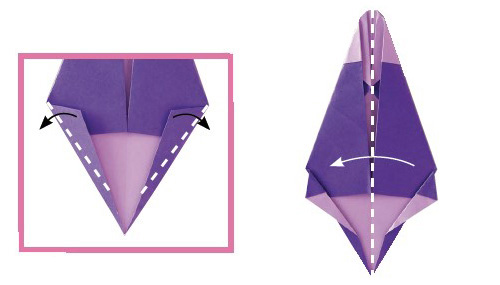 ハシビロコウの折り方7、8