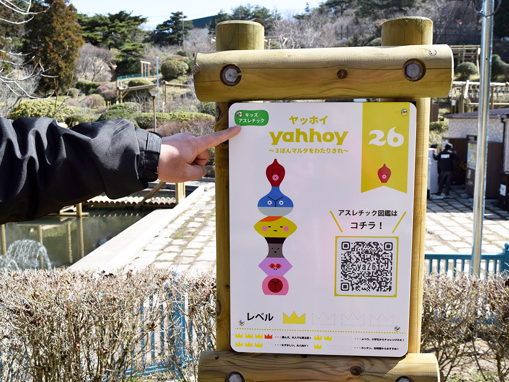 4段階のレベルが表示されているボード/六甲山アスレチックパークGREENIA(兵庫県/神戸市)