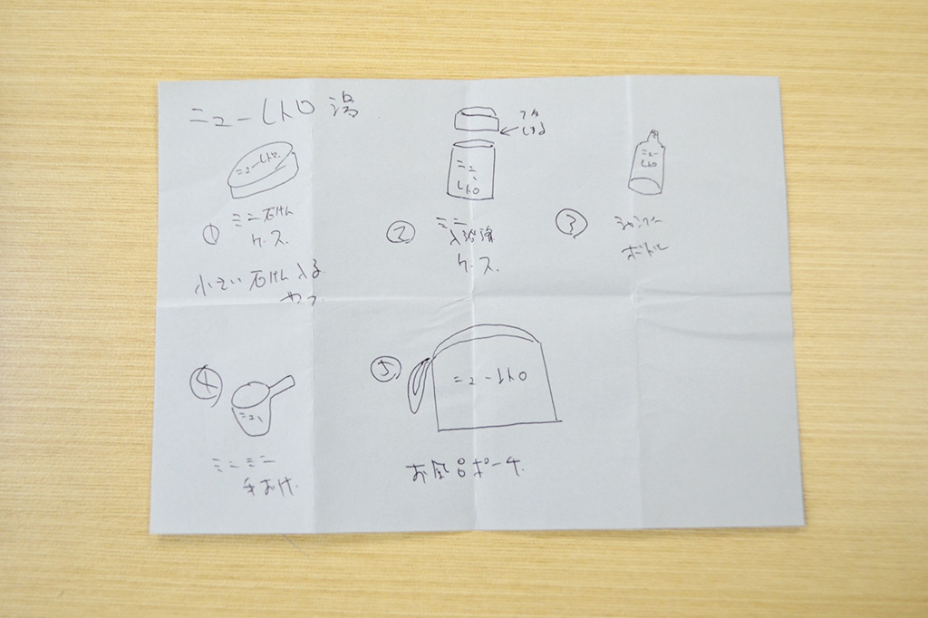 青山さんが描いた商品のイメージスケッチ