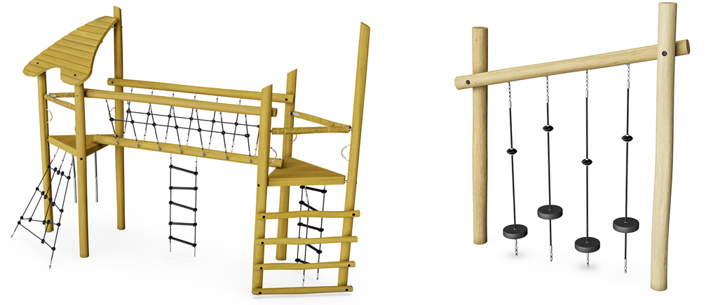 左:タワー/右:バランスポール(いずれもイメージ)/ASOBono!(アソボーノ)(東京都/文京区)