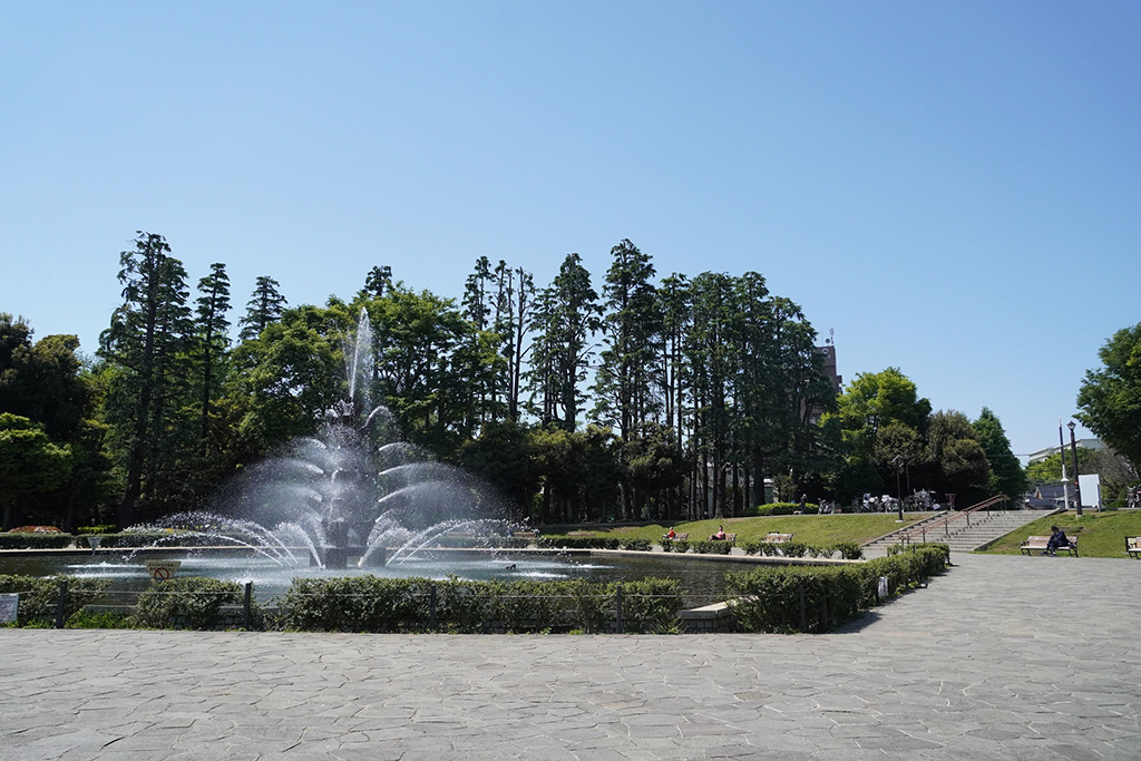 公園中央の噴水広場/世田谷公園（東京都/世田谷区）