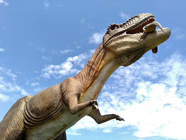 捕食中のティラノサウルス/伊豆ぐらんぱる公園（静岡県/伊東市）