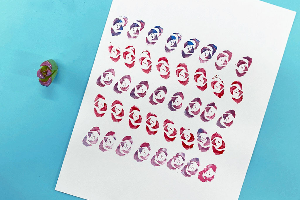 小松菜でバラ模様