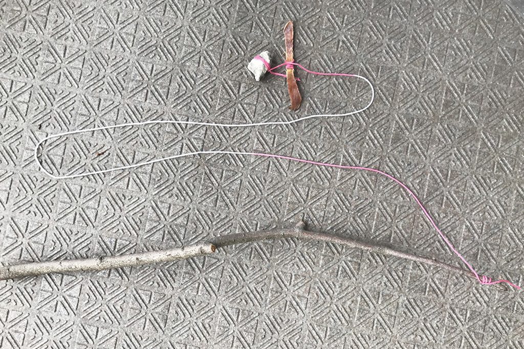ザリガニ釣りの手作り釣り竿