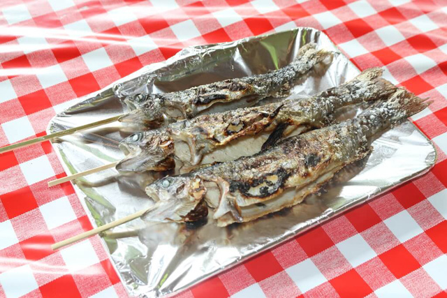 塩焼きで食べるマス料理/滋賀県醒井養鱒場(滋賀県/米原市)