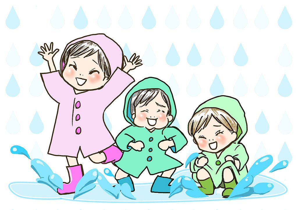 富山移住生活│子供は雨や水たまりが大好き